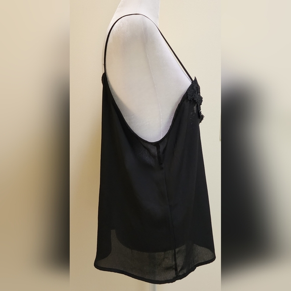 Black Lace Up Camisole Cami Tank Top Women's Size Medium - Picture 3 of 6